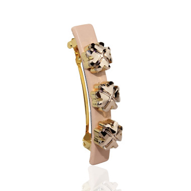 Leather & crystals barrette...