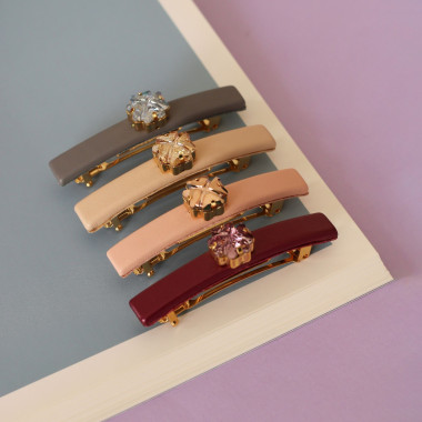Petite barrette cuir &...